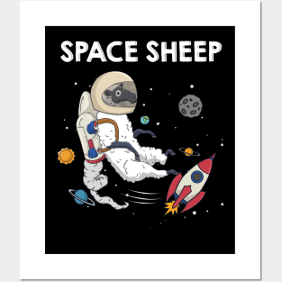 Space Sheep Awesome Astronaut Galaxy Explorer Posters and Art